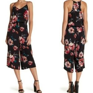 1. State Black Floral Racerback Jumpsuit Size S